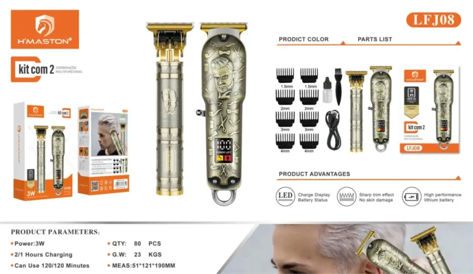Máquina de Cortar Cabelo e Barbeador 3 em 1