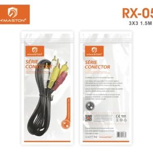 RX05 Cabo de Áudio 3RCA 1,5M para Som Profissional