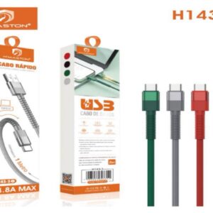 H143-3 Cabo Turbo 4.8A - TIPO C - Carregamento Rápido e Seguro