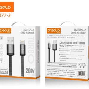 Cabo de Carga Carregamento Turbo 20W USB/IOS A'Gold CB77-2