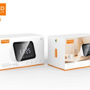 Mini Caixa Som A' Gold Sm-55 Bluetooth Rádio Relógio 15w Fm