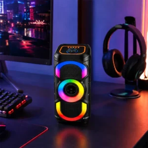 Caixa de Som Bluetooth QS19 - Potência e RGB para Festas