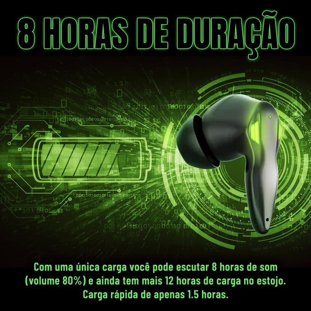 Fone Gamer, A’Gold FN-B48 TWS Bluetooth 5.4 - Imagem 7