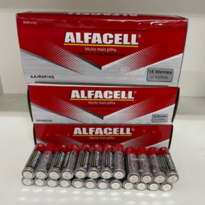 R6P/S Caixa com 60 Pilhas AA Alfacell 1.5V