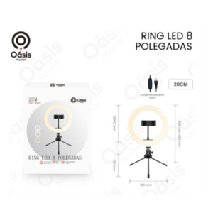 OIH4902 RING LIGHT LED 8 POLEGADAS COM TRIPÉ
