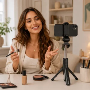 Alternative view of Tripé de Selfie sem Fio Retrátil Bluetooth com Controle H'Maston ZP004